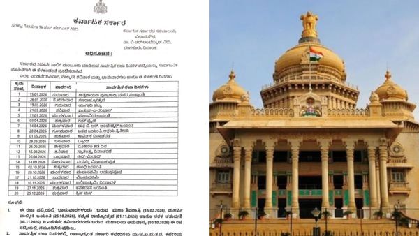 2026 Holiday List: ಕರ್ನಾಟಕದ 2026ರ ಸರ್ಕಾರಿ ರಜೆ ದಿನಗಳು, ಪಟ್ಟಿ ಇಲ್ಲಿದೆ