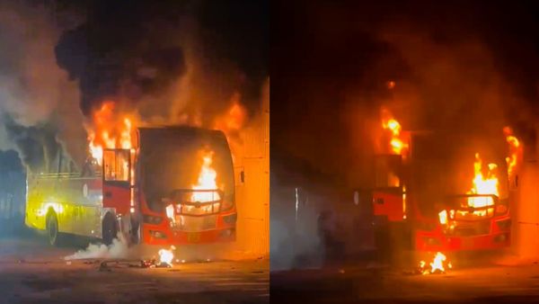 ನಂಜನಗೂಡು ಬಳಿ ಕೆಎಸ್‌ಆರ್‌ಟಿಸಿ ಬಸ್‌ ಬೆಂಕಿಗಾಹುತಿ; 44 ಪ್ರಯಾಣಿಕರು ಪಾರಾಗಿದ್ದೇ ರೋಚಕ