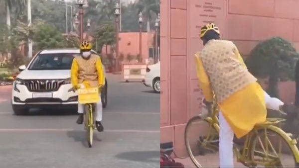 Video Viral: ಮಾಸ್ಕ್ ಧರಿಸಿ ಸೈಕಲ್ ಮೇಲೆ ಸಂಸತ್‌ಗೆ ಸಂಸದ ಎಂಟ್ರಿ, ನೆಟ್ಟಿಗರ ಪ್ರಶಂಸೆ