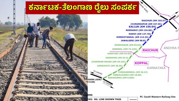 New Railway Line: ಗಿಣಿಗೇರಾ-ರಾಯಚೂರು ರೈಲು ಮಾರ್ಗ ಯೋಜನೆ ಅಪ್ಡೇಟ್‌, ತೆಲಂಗಾಣಕ್ಕೆ ಸಂಪರ್ಕ ಸುಲಭ