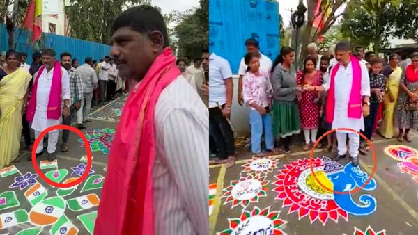 ರಾಷ್ಟ್ರಧ್ವಜ, ಗಣೇಶನ ರಂಗೋಲಿ ಮೇಲೆ ಶೂ ಧರಿಸಿ ಓಡಾಟ ಆರೋಪ: ಡಿ.ಕೆ.ಶಿವಕುಮಾರ್‌ ವಿರುದ್ಧ ಜೆಡಿಎಸ್‌ ಟೀಕೆ