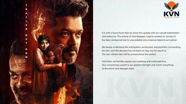 ದಳಪತಿ ವಿಜಯ್‌ ಫ್ಯಾನ್ಸ್‌ಗೆ ನಿರಾಸೆ: ಕೊನೇ ಕ್ಷಣದಲ್ಲಿ 'ಜನ ನಾಯಗನ್‌' ಸಿನಿಮಾ ರಿಲೀಸ್‌ ಮುಂದೂಡಿಕೆ