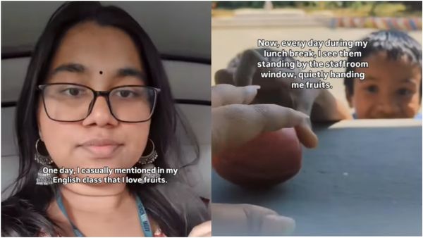 Bengaluru: ಟೀಚರ್‌ಗೆ ಹಣ್ಣುಗಳೆಂದರೆ ಇಷ್ಟ ಎಂದು ಗೊತ್ತಾದದ್ದೇ ತಡ; ಕಿಟಕಿ ಮೂಲಕ ಹರಿದು ಬಂತು ಮಕ್ಕಳ ಪ್ರೀತಿ, Viral Video