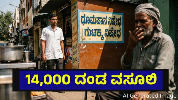 ತಂಬಾಕು ನಿಯಂತ್ರಣ ಕಾಯ್ದೆ ಉಲ್ಲಂಘನೆ, 14,000 ರೂಪಾಯಿ ದಂಡ ವಸೂಲಿ... Bengaluru Tobacco Violation