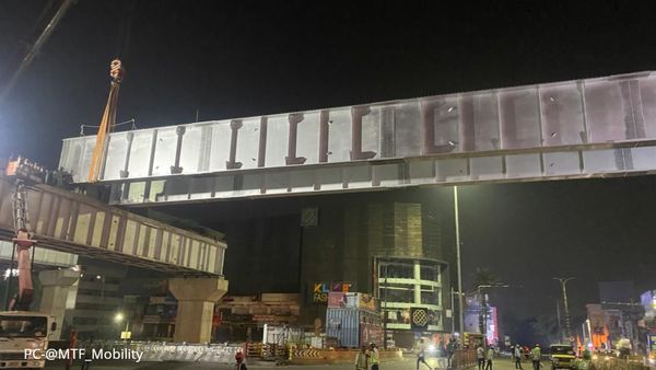 Bengaluru Metro: ORR ರಸ್ತೆಯ ನೀಲಿ ಮಾರ್ಗದಲ್ಲಿ ಸಂಯೋಜಿತ ಗರ್ಡರ್ ಸ್ಥಾಪನೆ
