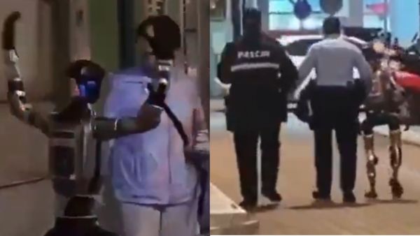 Viral Video : ವೃದ್ಧೆಯನ್ನು ಬೆಚ್ಚಿಬೀಳಿಸಿದ ಯಂತ್ರ; ರಸ್ತೆಯಲ್ಲಿದ್ದ ರೋಬೋಟ್ ಅನ್ನು ವಶಕ್ಕೆ ಪಡೆದ ಪೊಲೀಸರು