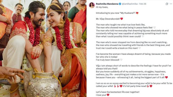 ಮದುವೆ ಪೋಸ್ಟ್‌ನಲ್ಲಿ ರಶ್ಮಿಕಾ ವಿಶೇಷ ಸಾಲುಗಳು: ಕೊಡಗಿನ ಬೆಡಗಿಯ ವಿದ್ಯಾರ್ಹತೆ ಬಗ್ಗೆ ನಿಮಗೆಷ್ಟು ಗೊತ್ತು?