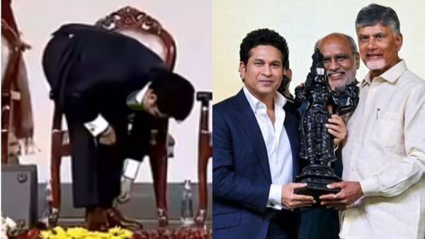ವೆಂಕಟೇಶ್ವರ ಸ್ವಾಮಿ ಮೂರ್ತಿ ಹಿಡಿಯುವ ಮುನ್ನ ಶೂ ತೆಗೆದ ಕ್ರಿಕೆಟ್ ದೇವರು: ಸಚಿನ್ ತೆಂಡೂಲ್ಕರ್ ಸಂಸ್ಕಾರಕ್ಕೆ ಇಂಟರ್ನೆಟ್ ಫಿದಾ
