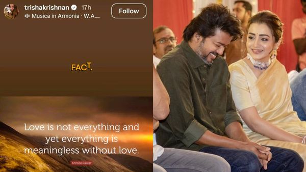 Trisha Krishnan: ಪ್ರೀತಿ ಇಲ್ಲದ ಜೀವನ ಅರ್ಥಹೀನ: ನಟ ದಳಪತಿ ವಿಜಯ್ ಡಿವೋರ್ಸ್ ಕೇಸ್ ನಡುವೆ ನಟಿ ತ್ರಿಶಾ ಪೋಸ್ಟ್ ವೈರಲ್