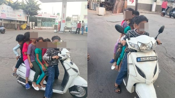 Viral Photos: ಬೆಂಗಳೂರಿನಲ್ಲಿ ಒಂದೇ ಸ್ಕೂಟರ್‌ನಲ್ಲಿ 6 ಅಪ್ರಾಪ್ತ ಮಕ್ಕಳ ಸವಾರಿ, ಪೋಷಕರನ್ನು ಜೈಲಿಗೆ ಹಾಕಲು ನೆಟ್ಟಿಗರ ಆಗ್ರಹ