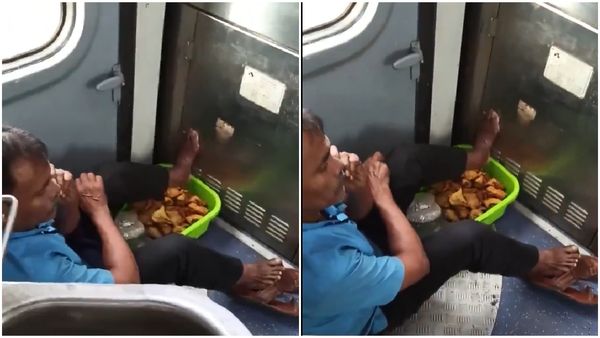 Vendor Samosa Tray Video: ರೈಲಿನಲ್ಲಿ ಸಮೋಸಾ ಟ್ರೇನಲ್ಲಿ ಕಾಲಿಟ್ಟ ಮಾರಾಟಗಾರ, ನೆಟ್ಟಿಗರ ಆಕ್ರೋಶ