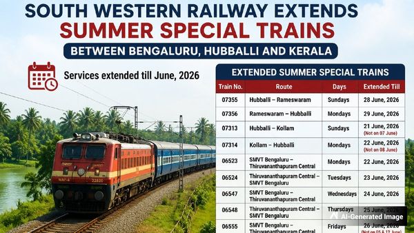 SWR: ರೈಲು ಪ್ರಯಾಣಿಕರೇ ಗಮನಿಸಿ: ಬೇಸಿಗೆ ವಿಶೇಷ ರೈಲುಗಳ ಸೇವೆ 2026 ಜೂನ್‌ವರೆಗೂ ವಿಸ್ತರಣೆ