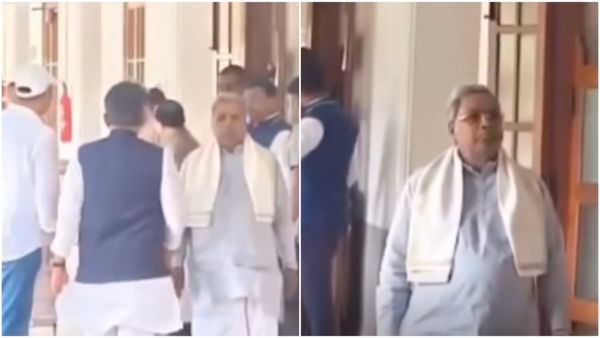 ವಿಧಾನಸೌಧದಲ್ಲಿ ಸಿದ್ದು ಏಕಾಂಗಿ ಓಡಾಟ, ಸಿಎಂ ಡಿಕೆಶಿ ಮುಖಾಮುಖಿಯಾದರೂ ಮಾತಿಲ್ಲ