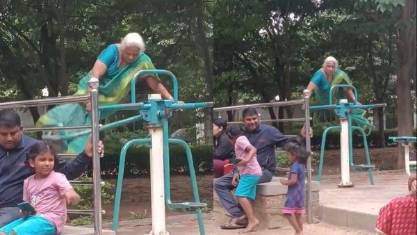 Video Viral: ಪಾರ್ಕ್‌‌ನಲ್ಲಿ ಅಜ್ಜಿಯ ಏರ್‍‌ಸ್ವಿಂಗ್ ವರ್ಕೌಟ್ ವೈರಲ್: ಸುರಕ್ಷತೆ ಬಗ್ಗೆ ಜೋರಾಯ್ತು ಚರ್ಚೆ