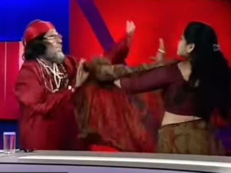 രാധേ മായെകുറിച്ചുള്ള ചാനല്‍ ചര്‍ച്ച... ലൈവില്‍ ആള്‍ദൈവത്തിന് വനിത അതിഥിയുടെ ചെകിട്ടത്തടി!!!