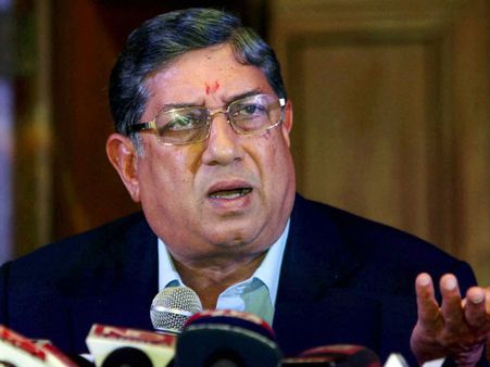 ബിസിസിഐ: അനുരാഗ് താക്കൂര്‍ തട്ടിപ്പ് കാണിച്ചെന്ന് ശ്രീനിവാസന്റെ പരാതി