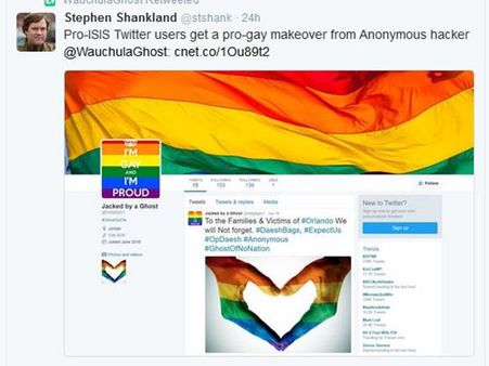 ഒര്‍ലാന്‍ഡോ: ജിഹാദിസ്റ്റുകള്‍ക്ക് മറുപടിയുമായി ഹാക്കര്‍മാരുടെ സ്വവര്‍ഗ്ഗാനുരാഗ പോസ്റ്റുകള്‍