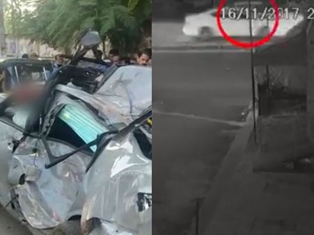 കാറുമായി റോഡിൽ മരണപ്പാച്ചിൽ.. കവടിയാർ അപകടത്തിന് പിന്നിൽ മത്സരയോട്ടം.. സിസിടിവി ദൃശ്യം പുറത്ത്