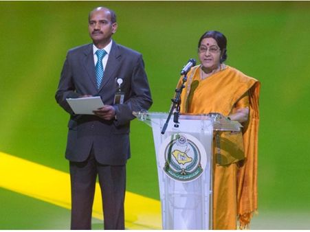 സൗദി ജനാദ്രിയ ഉല്‍സവത്തില്‍ താരമായി ഇന്ത്യ; സൗദി-ഇന്ത്യ ബന്ധത്തെ പുകഴ്ത്തി സുഷമ സ്വരാജ്