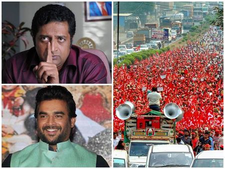 പ്രകാശ് രാജും മാധവനും... ചെങ്കൊടിയേന്തിയ കർഷക സമരത്തിന് കട്ട പിന്തുണ; എവിടെ നമ്മുടെ സ്റ്റാറുകൾ?