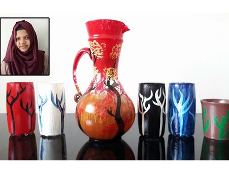 ഗ്ലാസ് പെയിന്റിംഗില്‍ കാവ്യം തീര്‍ത്ത് ഒമ്പതാം ക്ലാസുകാരി ഫാത്തിമ ഹിബ