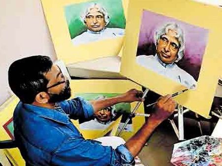 ചിത്രകലാ ലോകത്ത്  വിസ്മയമായി വടകരയിലെ  അധ്യാപകൻ സത്യൻ നീലിമ