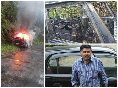 ഇന്‍വേഡര്‍ ജീപ്പിനു തീപ്പിടിച്ച് ഒരാള്‍ മരിച്ചു...