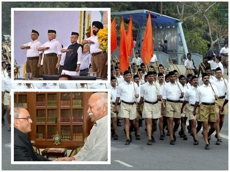 തൊപ്പിയിട്ട് ധ്വജപ്രണാമവുമായി പ്രണബ് മുഖര്‍ജി.. ഭയപ്പെട്ടത് സംഭവിച്ചില്ലേയെന്ന് മകള്‍ ശര്‍മിഷ്ഠ!!