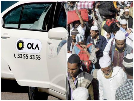 മുസ്ലീം പ്രദേശത്തേക്ക് പോകില്ലെന്ന് ഓല കാബ് ഡ്രൈവര്‍! മുസ്ലീമായ മാധ്യമപ്രവര്‍ത്തകനെ ഇറക്കിവിട്ടു