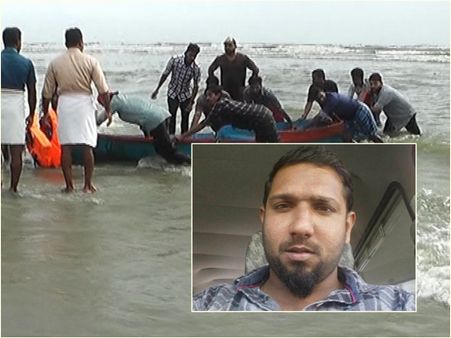 അഴിത്തല അഴിമുഖത്ത് തോണി മറിഞ്ഞു, രണ്ട് പേരെ രക്ഷപ്പെടുത്തി, ഒരാൾക്ക് വേണ്ടി തെരച്ചൽ തുടരുന്നു