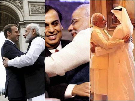 കെട്ടിപ്പിടുത്തം; രാഹുല്‍ പുലിയാണെങ്കില്‍ മോദി പുപ്പുലിയാണ്; മോദിയുടെ 14 കെട്ടിപ്പിടുത്ത ചിത്രങ്ങള്‍