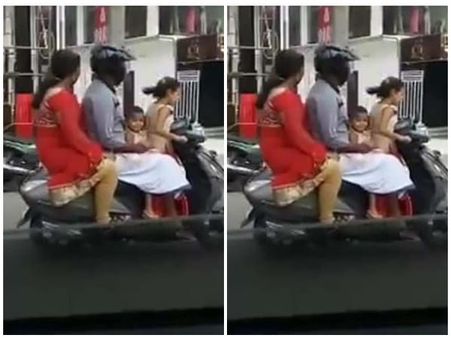 അഞ്ച് വയസുകാരിയെക്കൊണ്ട് സ്കൂട്ടറോടിപ്പിച്ചു; പിതാവിന്റെ ലൈസൻസ് മോട്ടോർ വാഹന വകുപ്പ് റദ്ദാക്കി