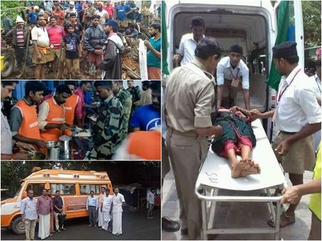 ദുരിതാശ്വാസ പ്രവര്‍ത്തനങ്ങള്‍ക്ക് ആര്‍എസ്എസും രംഗത്തെന്ന് പ്രചരണം; ഫോട്ടോ ഗുജറാത്തിലേത്, വ്യാജം