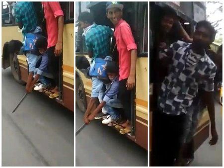 ചെന്നൈയിൽ വിദ്യാർത്ഥികളുടെ സിനിമാ സ്റ്റൈൽ ബസ് യാത്ര; വടിവാൾ വീശി വിറപ്പിച്ചു.... നാലു പേർ അറസ്റ്റിൽ