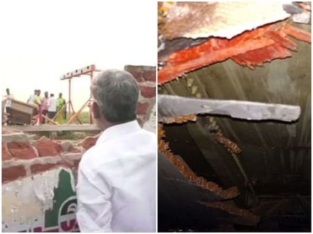 പറന്നുയരുന്നതിനിടെ എയര്‍ ഇന്ത്യ വിമാനം വിമാനത്താവളത്തിന്റെ മതില്‍ ഇടിച്ചു തകര്‍ത്തു