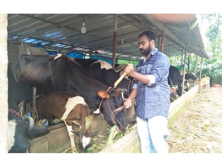 പശുവളര്‍ത്തലില്‍ നേട്ടം കൈവരിച്ച് യുവ കര്‍ഷകന്‍: വിജയക്കൊടി നാട്ടിയത് എംബിഎ ബിരുദധാരി