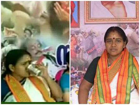 ശോഭ സുരേന്ദ്രന്റെ നിരാഹാരം പൊളിഞ്ഞു? സ്റ്റീൽ ഗ്ലാസിൽ കുടിച്ചതെന്ത്? പച്ചവെള്ളമോ ജ്യൂസോ?