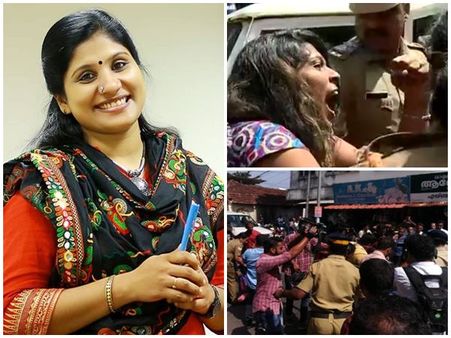 ദീപാ നിശാന്തിനെതിരെ റോഡിൽ കിടന്നും ആക്രോശിച്ചും പ്രതിഷേധം, പോലീസ് സുരക്ഷയിൽ ദീപ മടങ്ങി