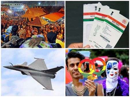 ശബരിമലയും സ്വവർഗരതിയും വിവാഹേതര ലൈംഗികബന്ധവും, 2018ലെ പത്ത് ചരിത്ര വിധികൾ