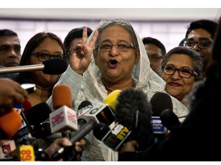 ബംഗ്ലാദേശിൽ മൂന്നാം തവണയും ഷെയ്ഖ് ഹസീന അധികാരത്തിലേക്ക്; അവാമി ലീഗിന് വൻ മുന്നേറ്റം