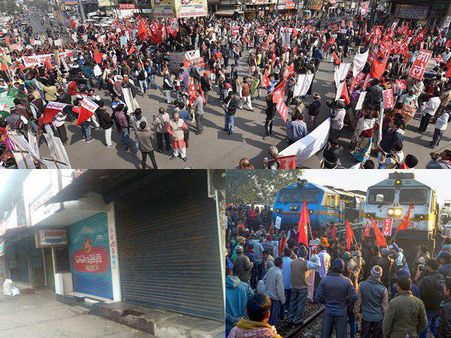 ദേശീയ പണിമുടക്ക് രണ്ടാം ദിവസം; തലസ്ഥാനത്ത് ട്രെയിനുകൾ തടയുന്നു, 200ൽ അധികം പേർക്കെതിരെ കേസ്