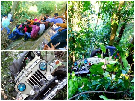 താമരശേരി ചുരത്തിൽ വിവാഹസംഘം സഞ്ചരിച്ച ജീപ്പ് കൊക്കയിലേക്ക് മറിഞ്ഞു: യാത്രക്കാർ സുരക്ഷിതർ