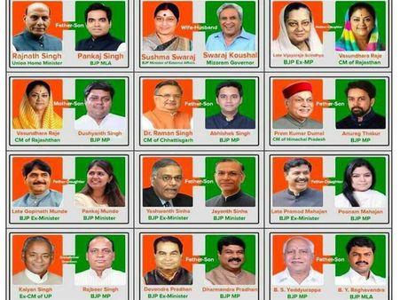 കുടംബവാഴ്ച്ചയുടെ പേരില്‍ പഴി മറ്റുള്ളവര്‍ക്ക്; ശരിക്കും ഞെട്ടിക്കുന്നത് ബിജെപിയിലെ കുടുംബവാഴ്ച