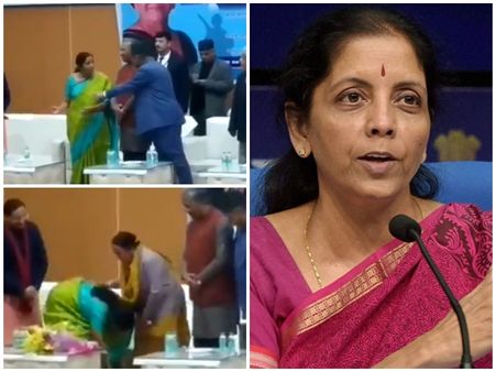 വീരമൃത്യുവരിച്ച ജവാന്‍മാരുടെ അമ്മമാരുടെ കാല് തൊട്ട് വണങ്ങി നിര്‍മ്മലാ സീതാരാമന്‍! വീഡിയോ,