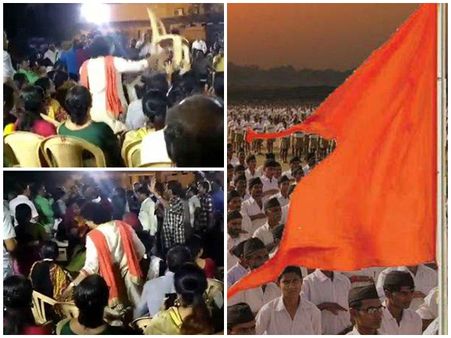 ഗാന്ധിയെ കൊന്നത് ആര്‍എസ്എസ്! പറഞ്ഞ് തീരും മുന്‍പേ യുവതിക്ക് നേരെ കസേരയേറ് ! വീഡിയോ