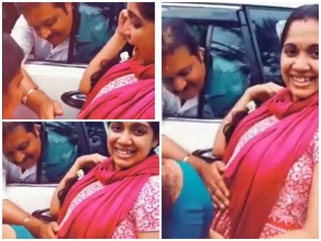 ഗര്‍ഭിണിയുടെ നിറവയറില്‍ കൈവച്ച് അനുഗ്രഹിച്ച് സുരേഷ് ഗോപി.. ട്രോള്‍,വിവാദം.. വീഡിയോ