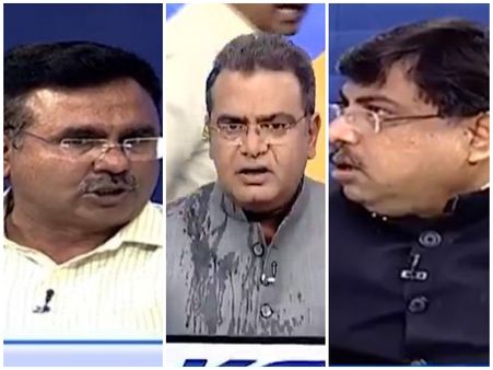 രാജ്യദ്രോഹിയാക്കി! ഗ്ലാസ് വെള്ളം ബിജെപി നേതാവിന് നേരെ എറിഞ്ഞു കോണ്‍ഗ്രസ് നേതാവ് ! വീഡിയോ