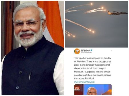 മിന്നലാക്രമണം തന്‍റെ തിയറി ഉപയോഗിച്ചെന്ന് മോദി: മണ്ടത്തരം ചൂണ്ടിക്കാട്ടിയപ്പോള്‍ പോസ്റ്റ് മുക്കി