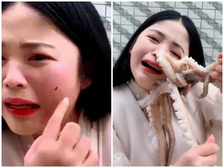 നീരാളിയെ ജീവനോടെ തിന്നുന്ന വീഡിയോ... പക്ഷേ, ജീവനുള്ള നീരാളി യുവതിയ്ക്ക് കൊടുത്ത പണി!! വീഡിയോ