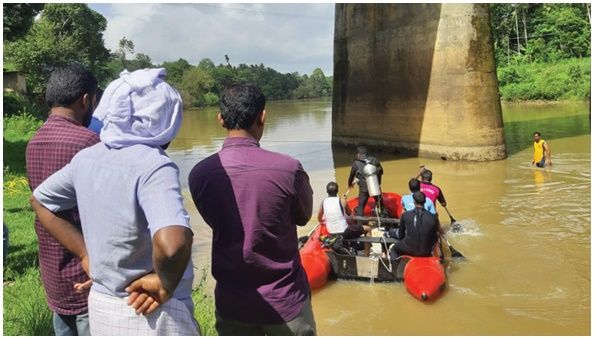 കൂടല്‍ക്കടവ് പാലത്തിൽ നിന്നും യുവാവ് പുഴയിൽ ചാടിയെന്ന് സംശയം; തിരച്ചിൽ തുടരുന്നു
